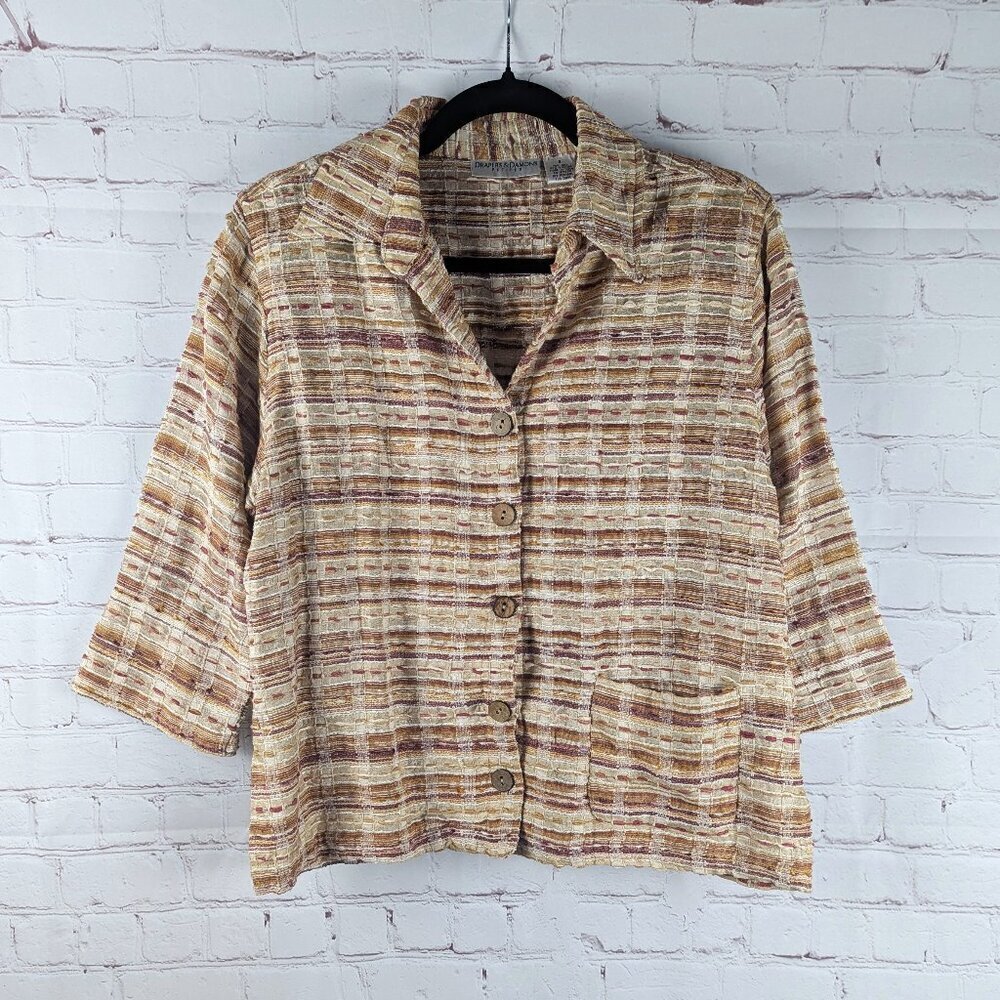 Draper's & Damon's Petites Knit Button Down Blazer S